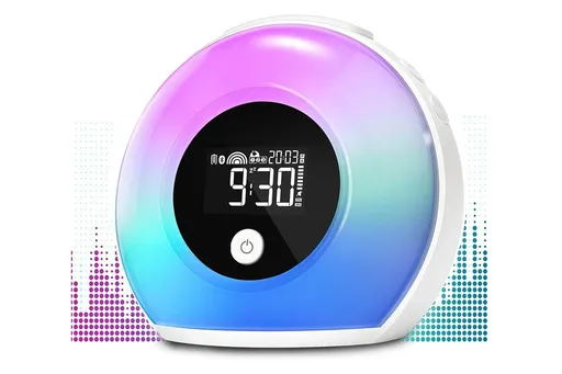 Wake-Up Light Alarm Clock Night Light Alarm Clock with Bluetooth Speaker Dimmable Colorful Light