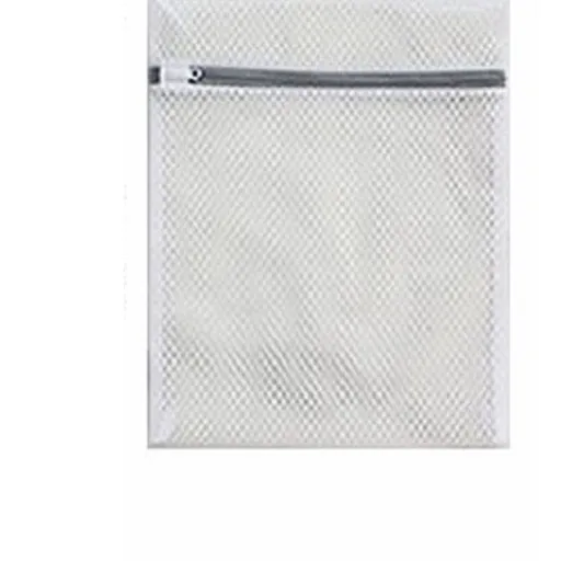 1 Piece Honeycomb Delicates Laundry Bag, Zippered Mesh Wash Bag for Cotton Clothes, Sheets and Shoes, White, 30 x 25 cm