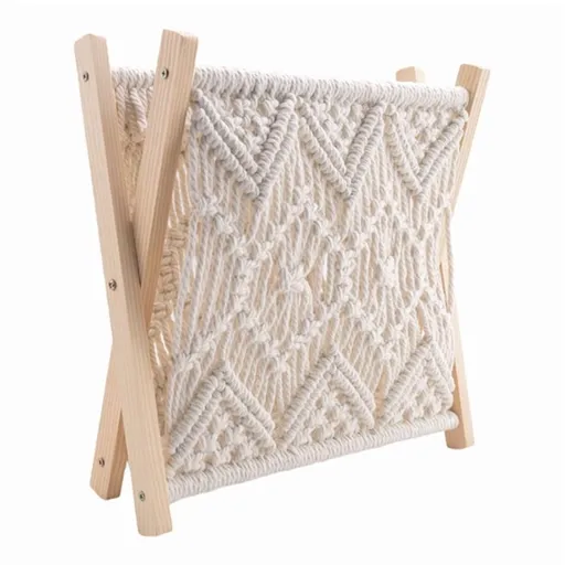 Boho Magazine Rack, Rope Woven Newspaper Rack, Magazine Baskets with Rope Fabric Design, Magazine Holder Storage