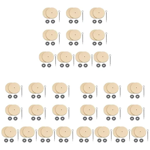 30 Sets Doll Joint Connectors Cotter Pin Joints and Wooden Fibreboard Disks Movable Engage Bolt Dolls Accessories, 12mm