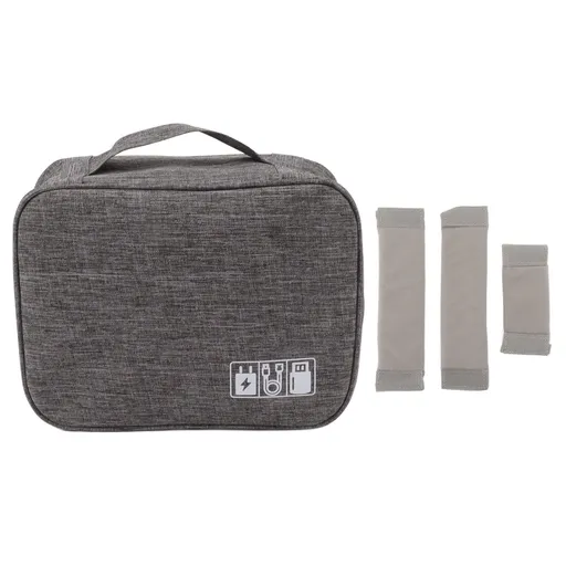 Portable Cord Bag Electronic Accessories Carry Case Waterproof Electronic Storage Bag for Chargers Hard Drives Grey