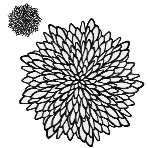Vinyl Laser Cut Dining Table Mats Round Floral Charger Decoration for Christmas Halloween Thanksgiving Wedding