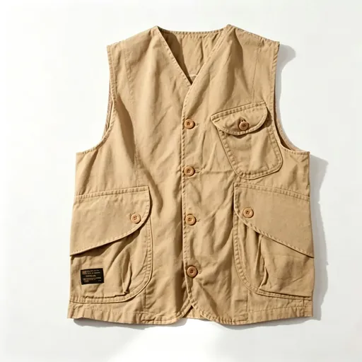 Khaki Size M | Multi-Pocket Retro Cargo Vest | Christmas Vintage Layer Gift | Unisex Casual Loose Sleeveless Layered Vest