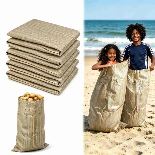 5Pcs Potato Sack Race Bags, 24"x40" Outdoor Lawn Games for Adults and Kids, Large Gunny Sacks Burlap Bags for Outdoor Sports Games, Birthday Parties, Outdoor Family Gatherings, Barbecues
