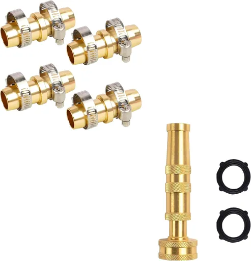 Garden Hose Repair Kit Adjustable Twist Hose Nozzle 3/8 to 5/8 Inch Diameter