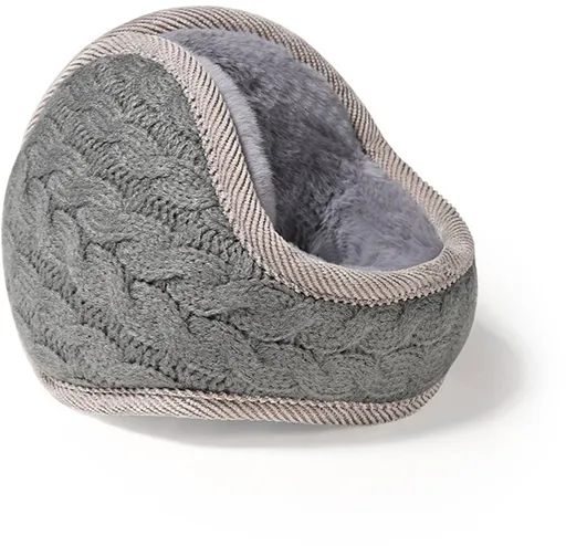 Earmuffs - Fleece Earmuffs - Knitted Earmuffs - Earmuffs for Adults - Warm Earmuffs - Warm Winter Earmuffs - Foldable - Unisex, Suitable for Outdoor Activities (Gray)