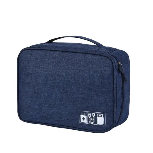 New Grand Hyatt Data Cable Storage Travel Digital. Double navy blue Medium