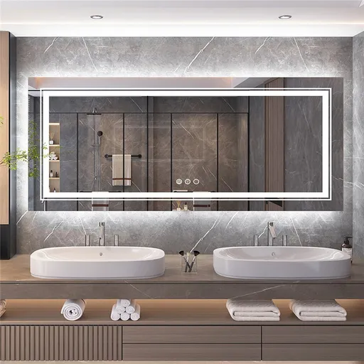LED Bathroom Mirror with Anti-Fog & Adjustable Lighting