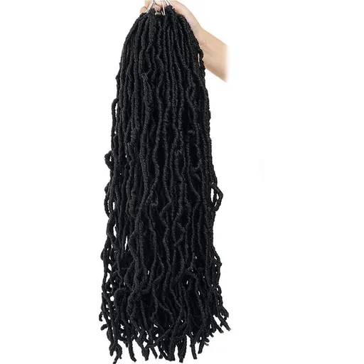 24Inch Long Black Crochet Locs For Natural Butterfly Locs Crochet Hair For Women Goddess Locs Synthetic Pre looped Crochet Braids