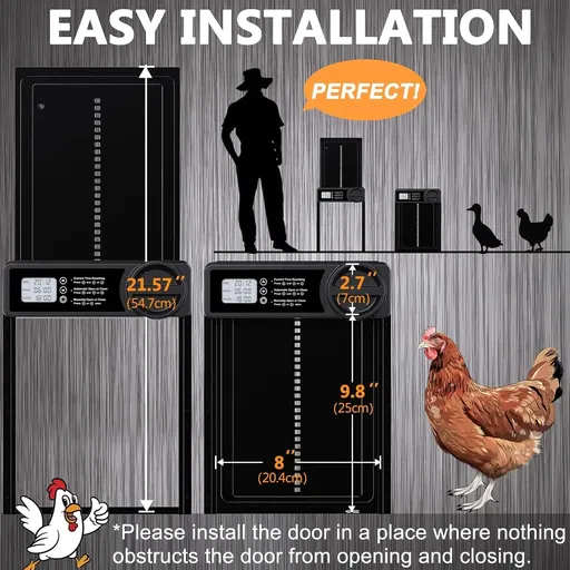 Automatic Chicken Coop Door Opener with Gate Light Sensor Remote