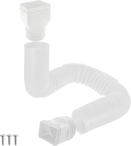 Biaungdo 1 Pack Gutter Downspout Extensions 5 Ft, 3 Inch Rain Gutter Downspout Extender Flexible Drainage Pipe for 2 x 3 Inch Residential Downspouts and 3 x 4 Inch Residential Downspouts, White