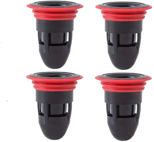 Rubber Anti-odor Floor Drain Shower Waste Water Drainer,No Filter Deodorant Anti-clogging Backflow Preventer Sewer (4pcs(Black))