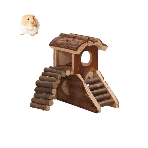 Hamster Wood House Hamster Hideout Hut for Dwarf Hamsters Mice Small Gerbils (C- Hamster House) small-animal-pets, Rodents