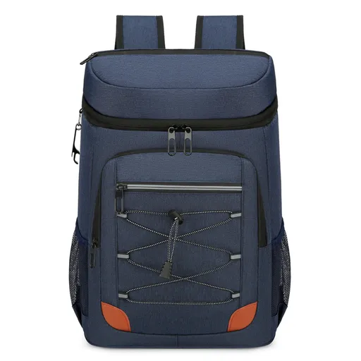 Blue 5.55 Gallons Large Insulated Picnic Backpack with Multi Pockets & Leak-Proof Interior - Multifunctional Waterproof Thermal Lunch Bag for Camping, Hiking & Outdoor Travel
