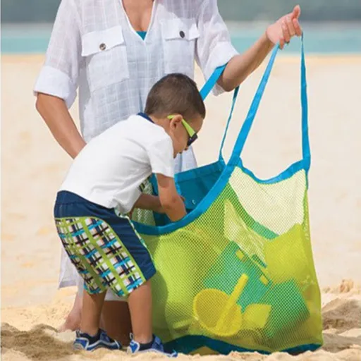 Mesh Beach Bag Extra Large Beach Bags and Totes Tote Backpack Toys Towels Sand Away For Holding Beach Toys Children