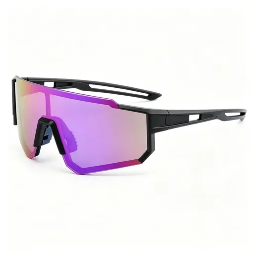 Black Frame Purple Mercury | Mysterious Stylish Riding Goggles | Halloween Personality Gift | Eye-Catching Reflective Cool Cycling Sunglasses
