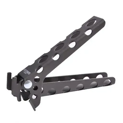 Aluminum Pot Gripper Foldable Lightweight Cooking Handle Clamp for Camping Kitchen Cookware Black 12.5 cm