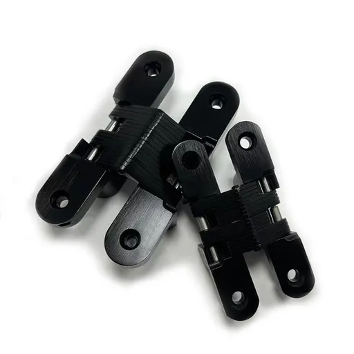 (1 Pair) Hidden gate Hinge Stainless Steel Invisible Door Hinges Concealed Barrel Wooden Box Black exquisite workmanship