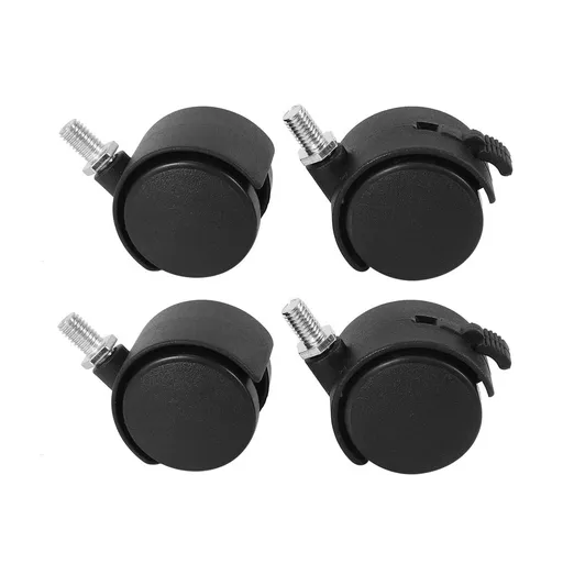 Set of 4 Screw In Caster Wheels - 2 With Lock Function