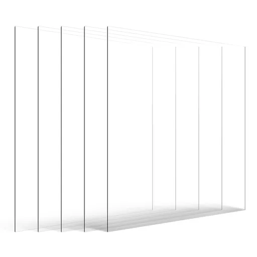 PET/Plexiglass Sheets, 5-Pack Plastic Sheet, 610 x 914 mm 1 mm Thick Transparent Clear Flexible Plastic Panels for Craft, Replacement Picture Frame Glass, DIY Display Project, Easy to Cut