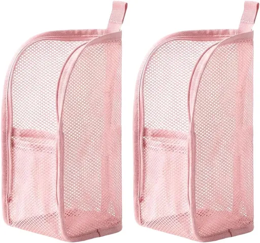 Standing Toiletry Bag, 2026 New EVA Mesh Large Capacity Cosmetic Waterproof Bag, Upgrade Portable Lightweight Travel Toiletry Bag Water Resistant Toiletries Storage Bag (Pink X2)