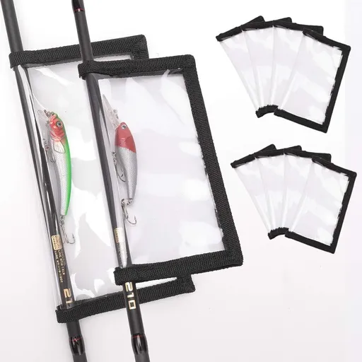 Fishing Lure Wraps 10 Packs Durable Clear PVC Lure Covers Keeps Fishing Safe Easily See Lures Fishing Hook Covers Bait Storage (10pcs 5L+5M)