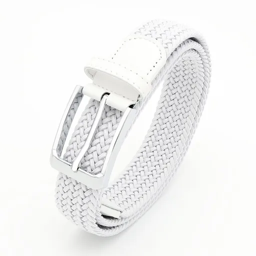 No-Hole Elastic Woven Belt, Unisex Comfortable and Versatile, Strong Elasticity Anti-Loosening, Breathable and Skin-Friendly No Sweating, Essential for Outdoor Sports and Daily Commute, A Casual Style Choice/White:L code