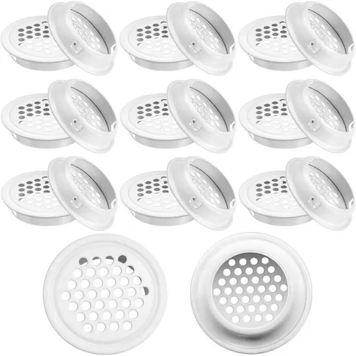 20 Pcs Mesh of Ventilation White, Mesh of Ventilation Round Mesh of Ventilation Stainless Aeration Round of Round of Hole for Cabinet Cupboard, 35mm