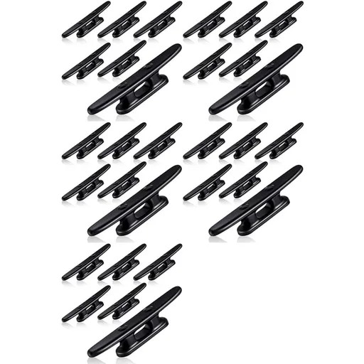 30 Pcs Black Boat Cleat Kayak Cleats Boat Dock Cleats Kayak Canoe Cleat 4 Inch Nylon Cleats for Boat Mooring Accessories