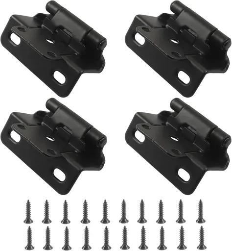 pieces - Hinges - Kitchen cabinet hinges - Cabinet door hinges - Furniture hinges - Flap hinge - Interior door hinges - surface-mounted hinges for kitchen cabinets - semi-concealed cabinet hinges - with screws - for cabinet doors, cabinets - black