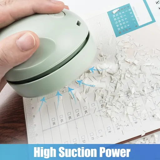Desktop Vacuum Cleaner Mini, USB Charging Keyboard Vacuum Cleaner with Vacuum Nozzle, Detachable and Portable Desk Mini Vacuum