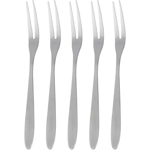 5pcs Stainless Steel Fruit Forks Elegant Dessert Forks for Pastries, Dishwasher Safe, Silver Finish, Restaurant and Bar Use