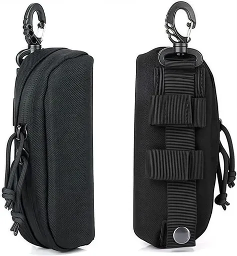 1 Piece Portable Glasses Case, Molle System Sunglasses Bag, Shockproof Protective Case, Glasses with Belt Clip, Black