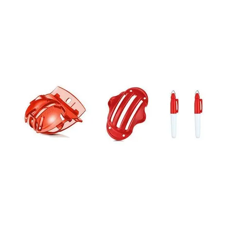 Sports Alignment Golf Ball Marker 3 Line Tool Drawing Liner Set Stencil Au Stock - Red