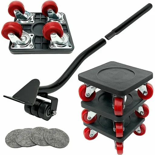 Furniture Mover Heavy Furniture Casters Load Capacity Up to 400 Kg, 360 Degree Swivel Casters and Lifting Bar