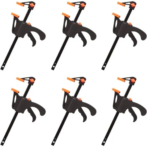 6 Pack F Shaped Clamps, Clamp with Tightening, Hand Tools for Carpentry, Wooden Door, 4inch