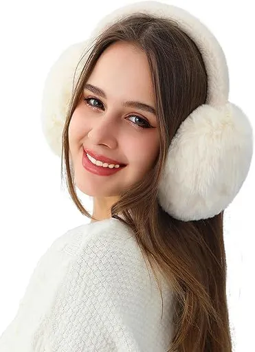 Ear Warmers - Unisex Winter Earmuffs - Foldable - Plush Faux Fur - Thermal Protection - For Women & Men - Outdoor Cold Weather