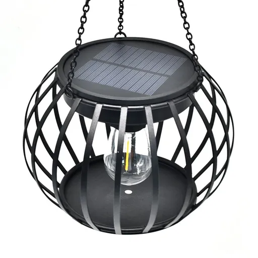 Solar Lights Outdoor Waterproof,Upgraded Metal Lights for Outside with Bulb Decoration,Solar Powered Tree Lanterns for Garden
