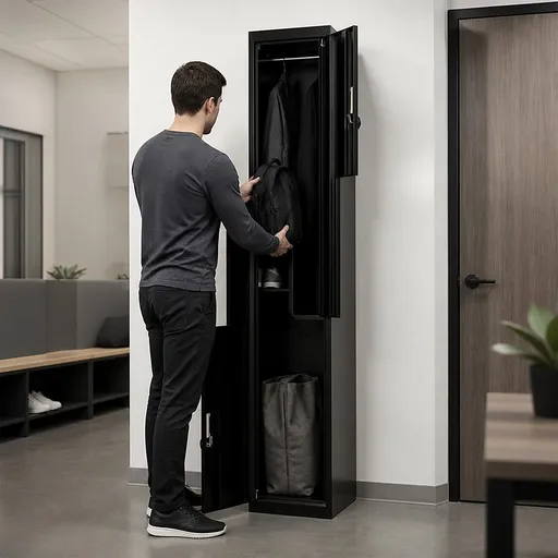 Black Two-Door L-shaped Office Gym Shed Storage Lockers