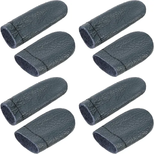4 Pairs Crochet Finger Protectors, Leather Thimbles for Hand Sewing, Durable Needle Felting Knitting Thimble Guards Felting Tools Finger Protector for Hand Sewing, Embroidery Crafting​