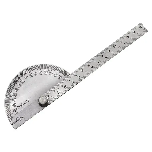 Angle Protractor,Stainless Steel Square Head,Angle Ruler Finder 0-180°,14cm Woodworking Ruler, Angle Measure Tool