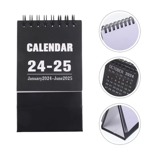 Daily Desktop Calendar Black Paper Note Important Dates 1Pcs