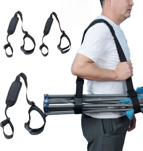 3 Pack Chair Carry Straps, Adjustable Padded Shoulder Sling for Folding Camping Chairs and Outdoor Trips