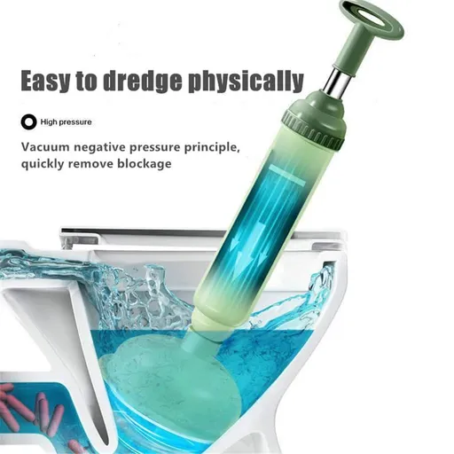 High Pressure Toilet Unblock a Shot, 2024 Upgraded Toilet Plunger Kits, High Pressure Toilet Pipe Plunger Air Drain (Green,1pcs)