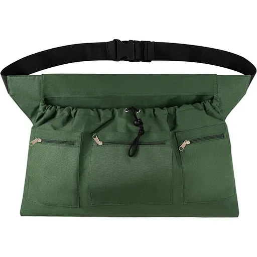 Gardening Apron, Garden Aprons with Pockets & Drawstring Bag, Fruit Storage Harvest Picking Apron Pouch for Women & Men