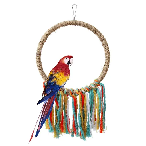 Foraging Bird Toy, Long Lasting Parrot Cage Toys, Chewing Foraging Toy, Durable Parrot Bite Toy, Cotton Rope Colorful Cage Toys