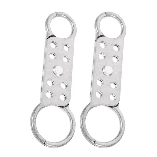 2-Pack Double-End Aluminum Hasp with 8 Holes for and Lockout Security Hasps
