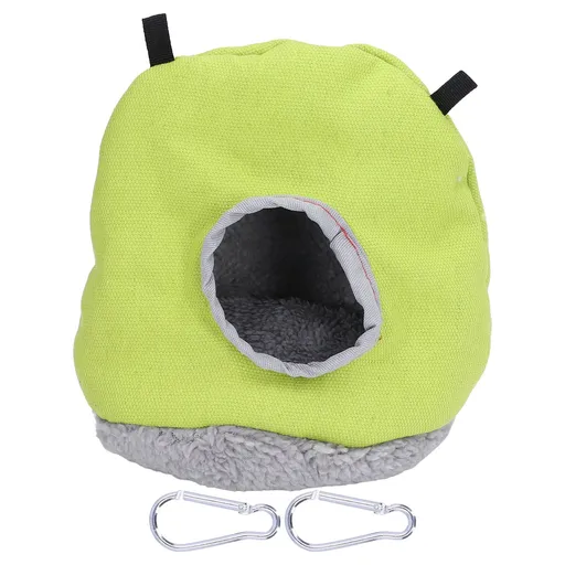 Warm Birdhouse Round Shape Soft Plush Save Space Easy Clean Safety Parrots HouseGreen