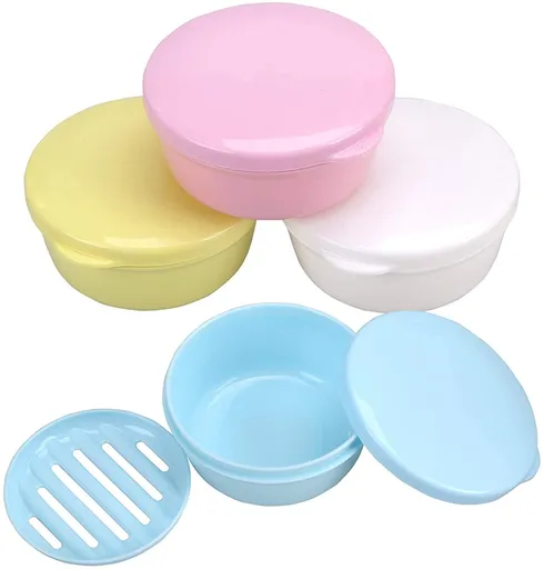 Travel Soap Container, Travel Soap Case, Bar Soap Container Fit Shampoo Bar, Portable Shampoo Bar Holder with Lid (4Pcs)