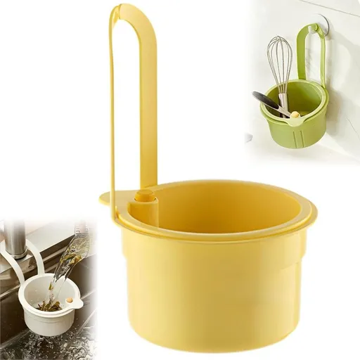Press to Open the Waste Basket, New Self-Cleaning Kitchen Sink Food Waste Catcher Faucet Hanging, Sink Strainer Basket for Home Kitchen Garbage Leftovers